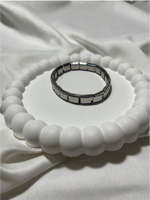 Normadia Şık Italyan Tarzı Çelik Esnek Bileklik, Silver Renkli, Modern Tasarım