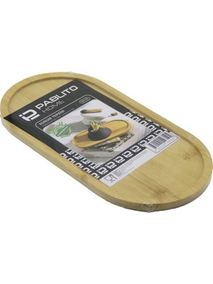 Oval  Ahşap Bambu Yağdanık Altlık - Sunum Tepsi  12X24X0.8CM (5477) NFSM-RSGO3456