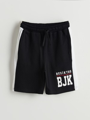 Lc Waikiki Yeni Sezon Beli Lastikli Beşiktaş Baskılı Erkek Çocuk Şort