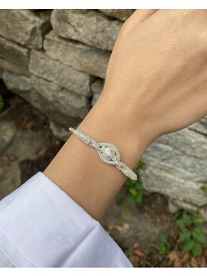 Normadia El Işçiliği Gümüş Kazaziye Top Detaylı Örme Bileklik, Geleneksel Tasarım