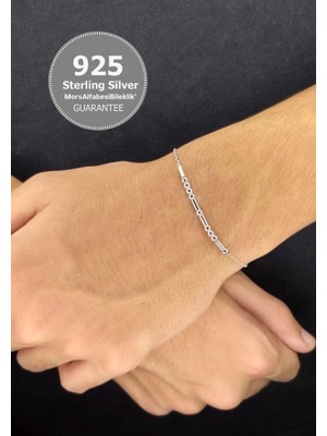 Normadia 925 Ayar Gümüş Mors Alfabesi Zincir Bileklik, Şık ve Özgün Tasarım