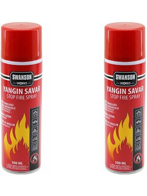 2 Adet Yangın Söndürücü - Yangın Savar Sprey 500ML + 500 ml  Ev - Ofis - Oto Araç   Ateş Boğ