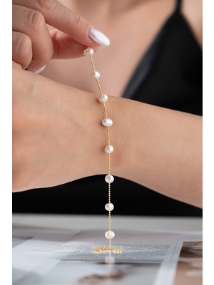 Normadia 925 Ayar Gümüş Inci Zincir Bileklik, Zarif ve Şık Takı Seçeneği