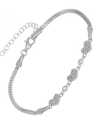 Normadia Zirkon Taşlı 925 Ayar Gümüş Kadın Bileklik, Şık ve Zarif Tasarım