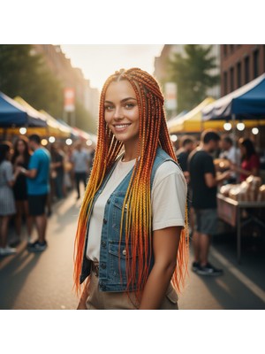 Pazarcan Afrika Örgüsü ve Rasta Için Sentetik Ombreli Saç / Tcu / Sarı / Hardal Sarısı