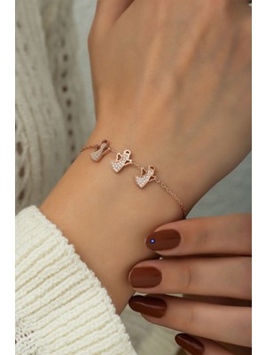 Normadia 925 Ayar Rose Altın Kaplama Gümüş Melek Bileklik, Şıklığın Vazgeçilmezi