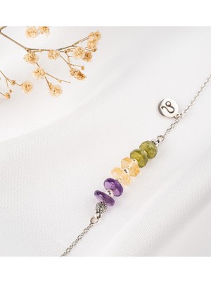 Normadia Doğal Taşlı 925 Ayar Gümüş Zincir, Enerji ve Çakra Desteği