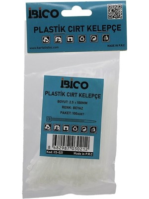 100PCS Beyaz  2.5X100MM  Plastik Cırt Kelepçe (5477) NFSM-RSGO3456