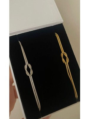 Normadia 925 Ayar Gümüş Sevgili Düğüm Bileklik Seti