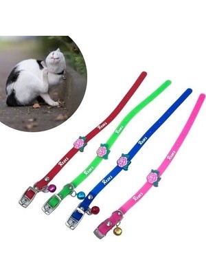 Çıngıraklı Zilli Sevimli Renkli Slikon Kedi Köpek Boyun Tasması (5477) NFSM-RSGO3456