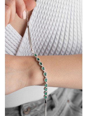 Normadia 925 Ayar Gümüş Damla Model Suyolu Bileklik, Zarif ve Şık Takı