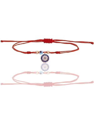 Normadia Gümüş Rose Zirkon Taşlı Nazarlı Ipli Şans Bileklik, Şıklık ve Zarafet