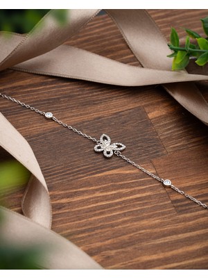 Normadia 925 Ayar Rodyum Gümüş Kelebek Figürlü Minimal Bileklik