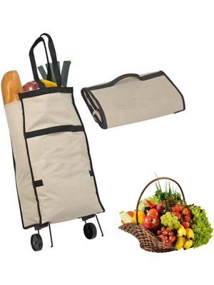 Buffer® Katlanabilir Tekerlekli Market Çantası,çok Amaçlı Pazar Arabası,portatif Alışveriş Bez Torbası