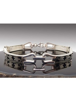 Normadia Akrep Desenli Gümüş Erkek Bileklik Künye Şık Takı