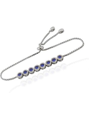 Normadia Zirkon Taşlı Rodyumlu Kadın Gümüş Bileklik, 925 Ayar, Şık Tasarım