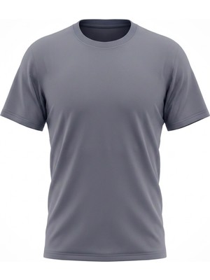 ÜMİTEKS WORLD OF CLOTHES Füme Bisiklet Yaka Kısa Kol Penye Tişört 0 Yaka Füme Penye T-Shirt Füme Penye Basic T-Shirt