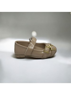 Rexba Kız Çocuk Rugan Bej Günlük Şık Babet