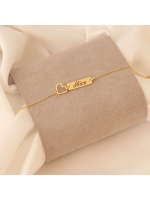 Normadia Sevimli ve Şık Kalpli Isim Bileklik, Kişisel Tarzınıza Özel Tasarım