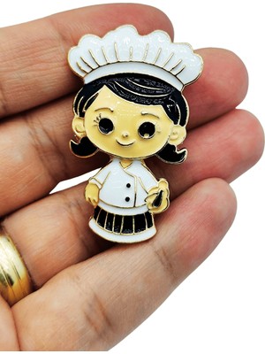 BB Bi Butik Shop Sevimli Aşçı Kız Figürlü Tasarım Broş
