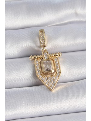 MK Beykoz Pirinç Gold Renk Baget Zirkon Taşlı Ajda Charm