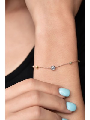 Normadia 925 Ayar Gümüş Dorika Toplu Elmas Montür Bileklik