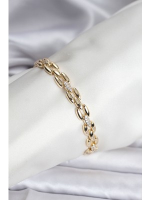 MK Beykoz 14K Gold Renk Kaplama Zirkon Taşlı Model cm Kadın Bileklik