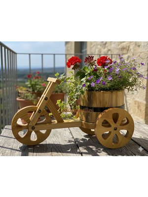 Ahşap Çiçeklik Bisikletli Kütük Saksı Şipitrend MODEL:SPT102