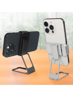 360 Derece Dönen Tüm Telefon Tipleri Ile Uyumlu Metal Telefon Standı Braket (5477) NFSM-RSGO3456