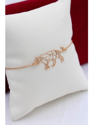 Normadia Kadın Gümüş Rose Origami Jaguar Bileklik Şık ve Zarif Takı