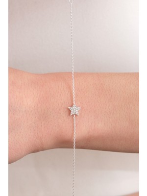 Normadia Kadın 925 Ayar Gümüş Yıldız Bileklik Hediye Kutulu