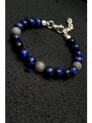 Normadia Şık Kaplan Gözü Gümüş Bileklik, Erkek ve Kadın Için Zarif Tasarım