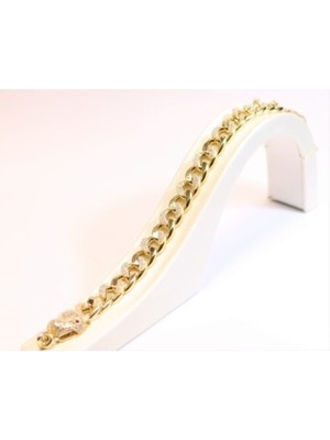 Normadia Şık Sarı Kaplan Motifli Taşlı Künye, Zarif ve Özgün Tasarım