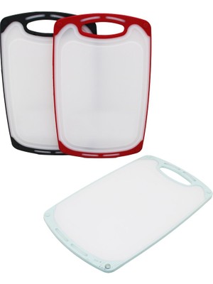 40X24CM  Büyük  Plastik  Kesim Panosu  Kaymaz Silikon Kenarlık - 10MM Kalınlık (5477) Nfsm-Rsg