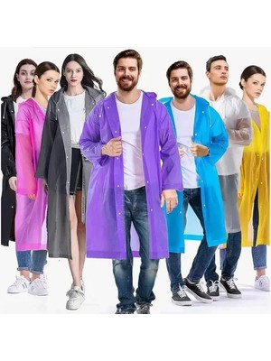 Kadın Erkek Yağmurluk Kapüşonlu Çıtçıtlı Eva Raincoat (5477) NFSM-RSGO3456