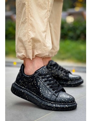 Pazarcan KB-X500 Kuback Siyah Gold Bağcıklı Günlük Erkek Ayakkabı