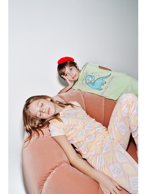 Penti Açık Pembe Kız Çocuk Cute Dog Pamuklu 2'li Pijama Takımı