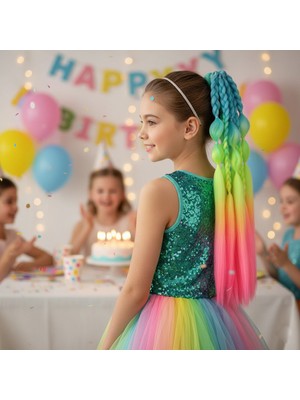 Pazarcan Bn ve Düz Salaş Örgülü Lastikli At Kuyruğu / ACM11