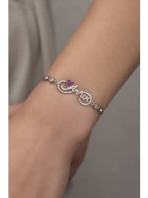 Normadia 925 Ayar Gümüş Kalpli Annem Bileklik, Şık ve Anlamlı Hediye Seçeneği