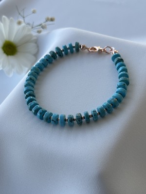 Normadia Turkuaz Doğal Taşlı Şık Bileklik, Zarif ve Özgün Takı Tasarımı