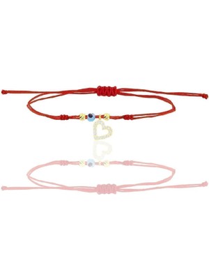 Normadia Zirkon Taşlı Yaldızlı Kalp Şans Bileklik, Nazarlı Tasarım, Şık ve Zarif