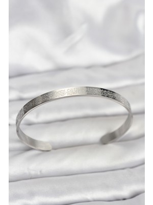 MK Beykoz 316L Çelik Gümüş Renk Ayetel Kürsi Yazılı Bileklik