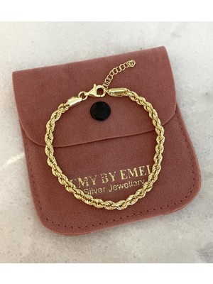 Normadia Şık Altın Kaplama 925 Ayar Gümüş Bileklik, Modern Tasarım