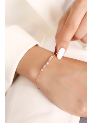 Normadia Kadın Gümüş Beş Taş Su Yolu Bileklik, Üç Renk Seçeneği