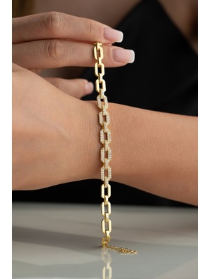 Normadia 925 Ayar Gümüş Zirkon Taşlı Şık Bileklik