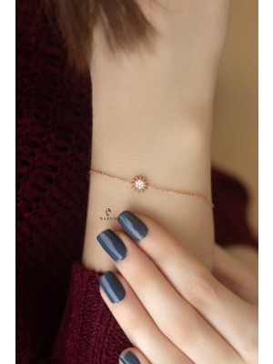 Normadia 925 Ayar Gümüş Rose Pembe Zirkon Taşlı Bileklik