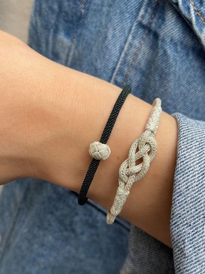 Normadia Renkli Kazaziye Gümüş Bileklik Çift Seti, Şık ve Zarif Takı Koleksiyonu