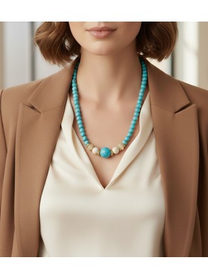 Doğal Taş Turkuaz(Firuze) Kolye