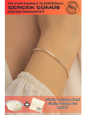 Normadia Kadın Gümüş Bileklik 925 Ayar 2mm Zincir Şık Takı