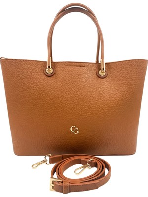 Kadın Taba Tote Çanta, 3 Bölmeli, Ayarlanabilir Askılı, Orta Boy Omuz Çantası